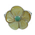 Silver Turquoise And Yellow Mother Of Peal Flower Ring Size 8-1/4 YX67177